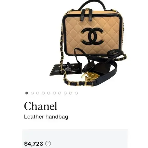 💎✨Authentic Chanel Filigree Vanity Case Hand Bag - Picture 5 of 5